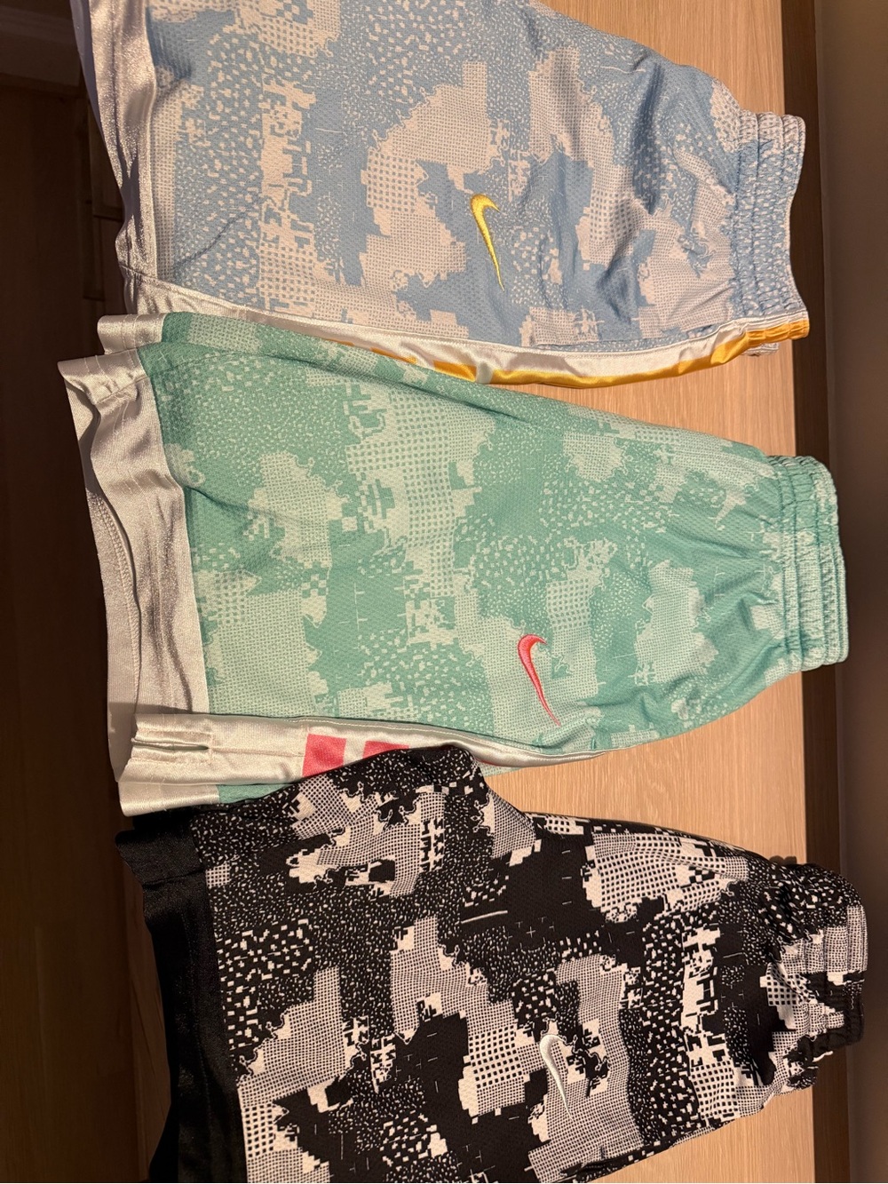 Nike Kids' Athletic Shorts Set - Light Blue, Mint & Black/Cream Print